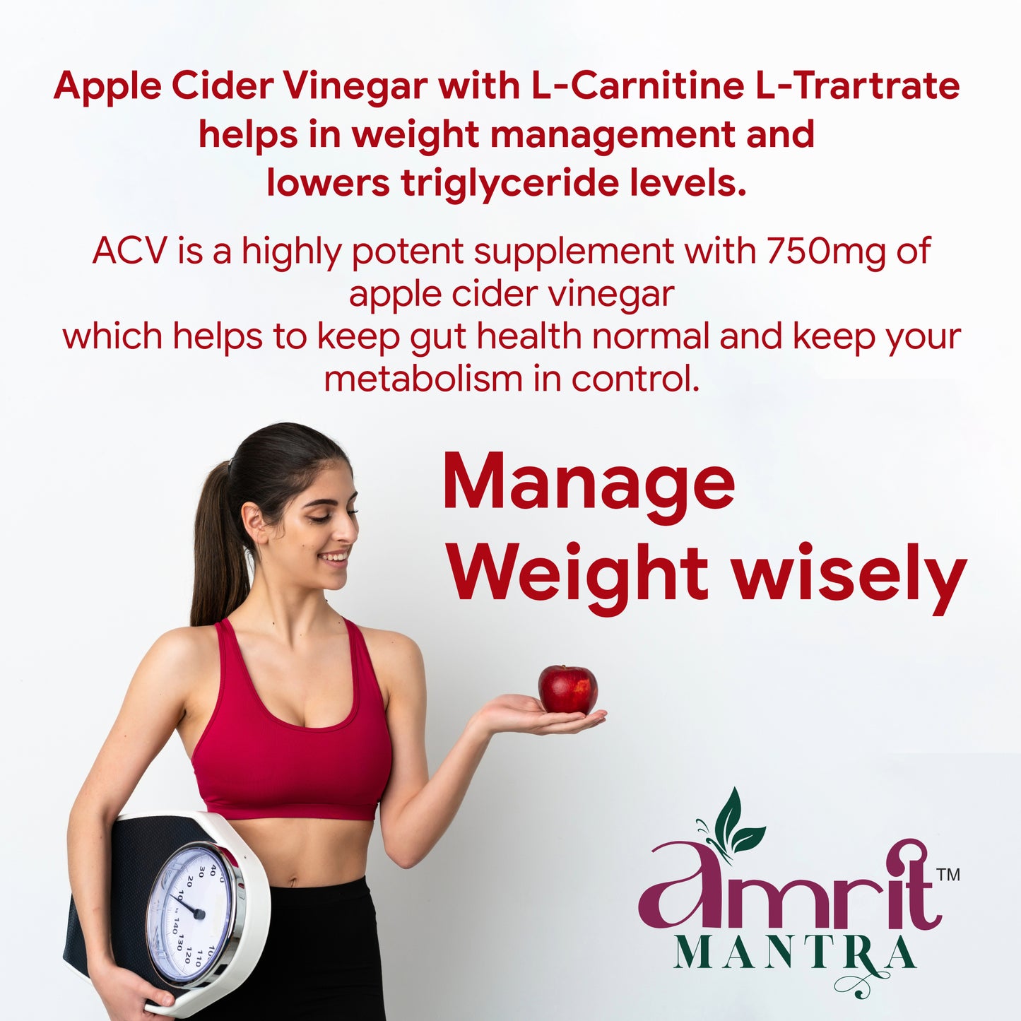 Amrit Mantra Apple Cider Vinegar Effervescent Tablets | Lemon & Orange Flavors