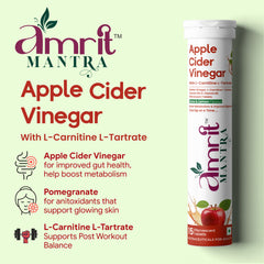 Amrit Mantra Apple Cider Vinegar Effervescent Tablets | Lemon & Orange Flavors