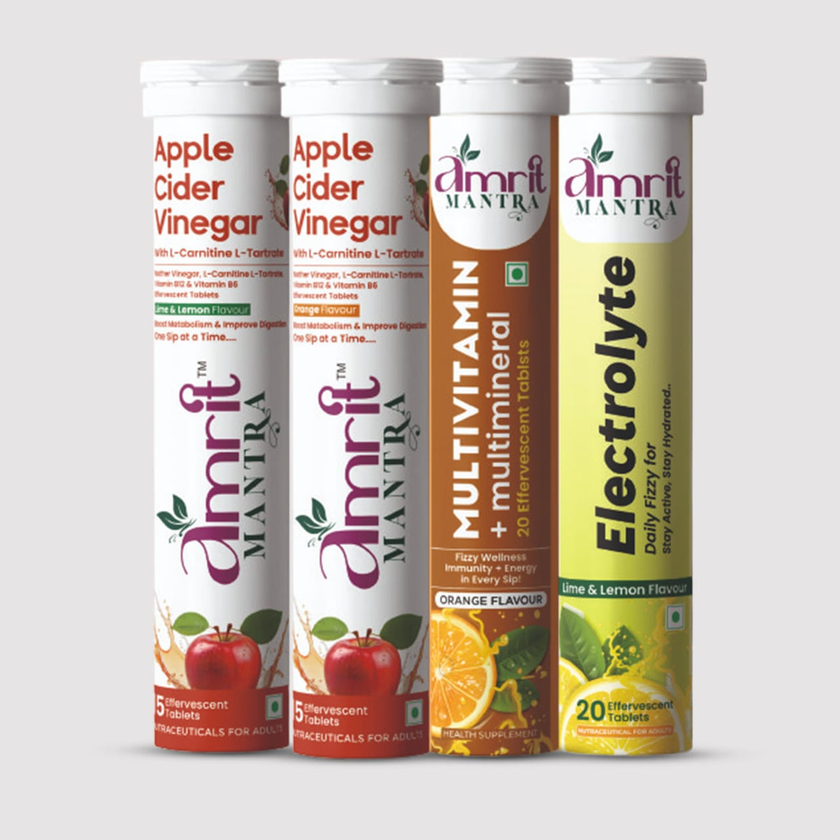 Complete Wellness Combo – ACV + Electrolyte + Multivitamin + Gummies (4-in-1 Pack)